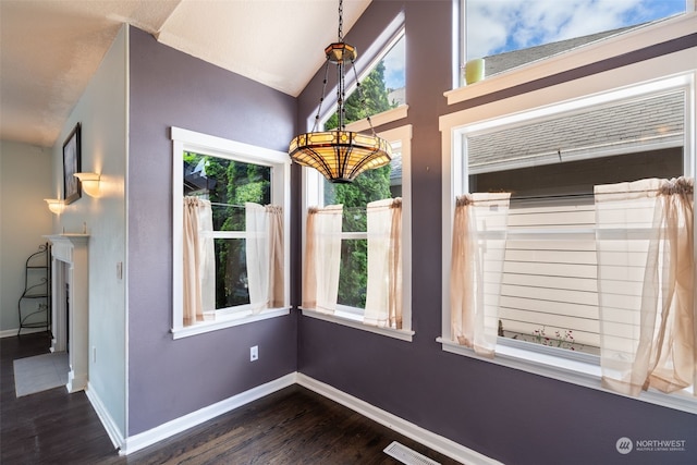 interior space featuring lofted ceiling