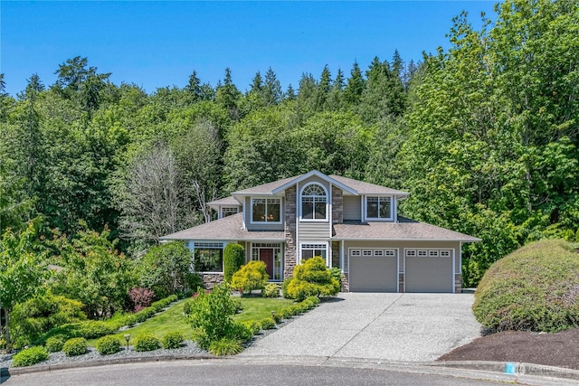 view of property with a garage