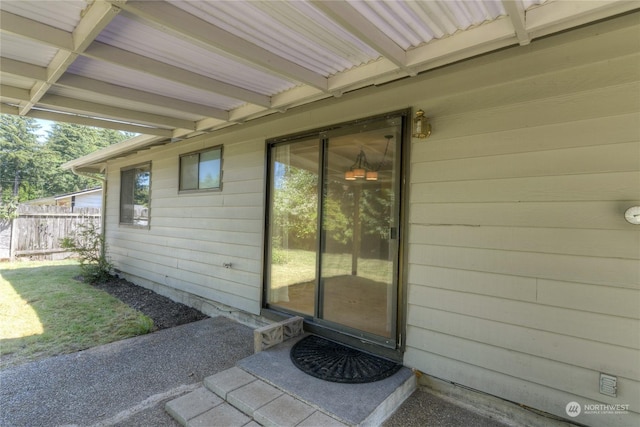 view of doorway to property