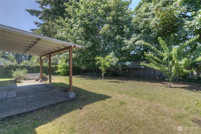 view of yard with a patio