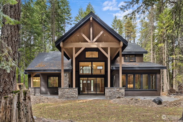 back of house featuring french doors