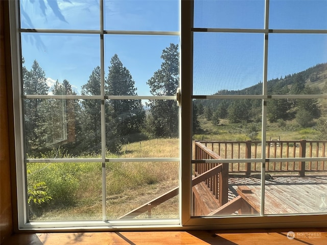 interior space with a wealth of natural light and hardwood / wood-style flooring