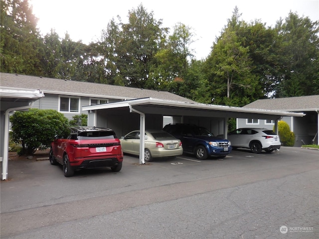 view of car parking with a carport