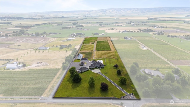 aerial view with a rural view