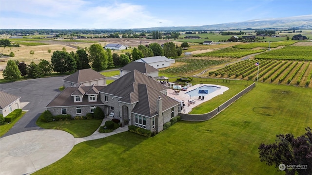 drone / aerial view featuring a rural view