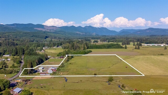 drone / aerial view with a mountain view