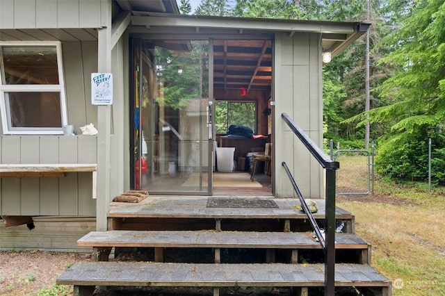 view of doorway to property