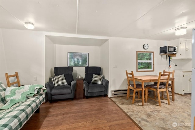 living room with hardwood / wood-style flooring