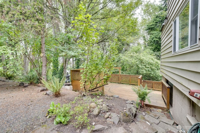 view of patio with a wooden deck