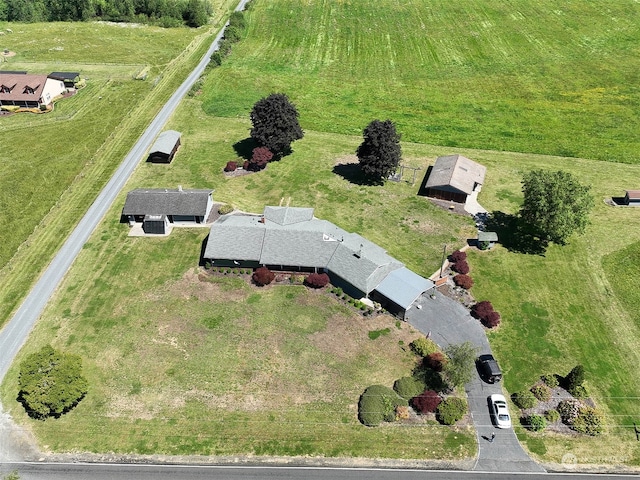 aerial view featuring a rural view