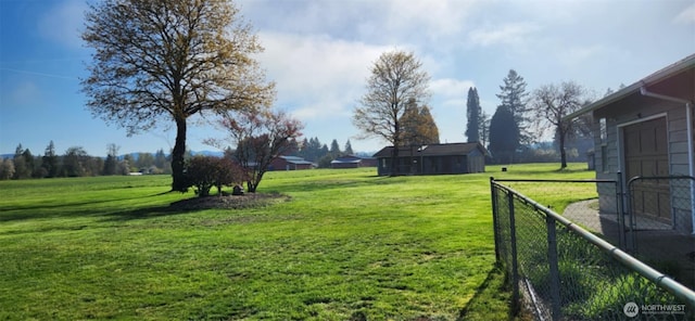 view of yard with fence
