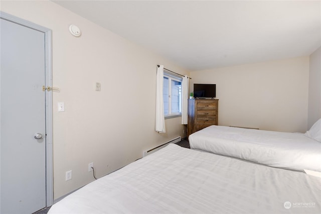 bedroom with baseboard heating
