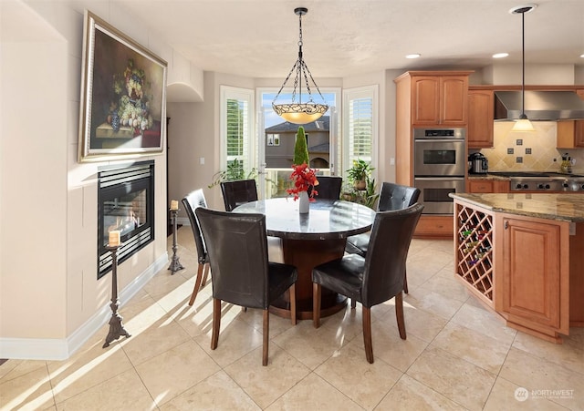 view of tiled dining area