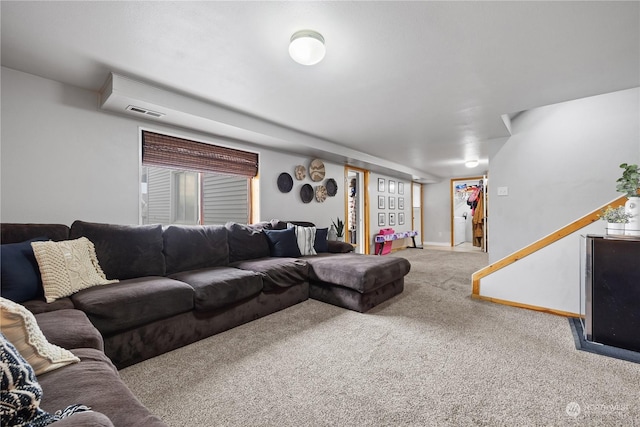 view of carpeted living room