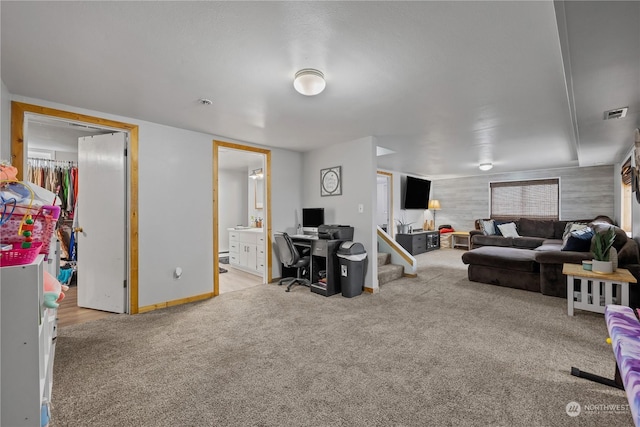 view of carpeted living room