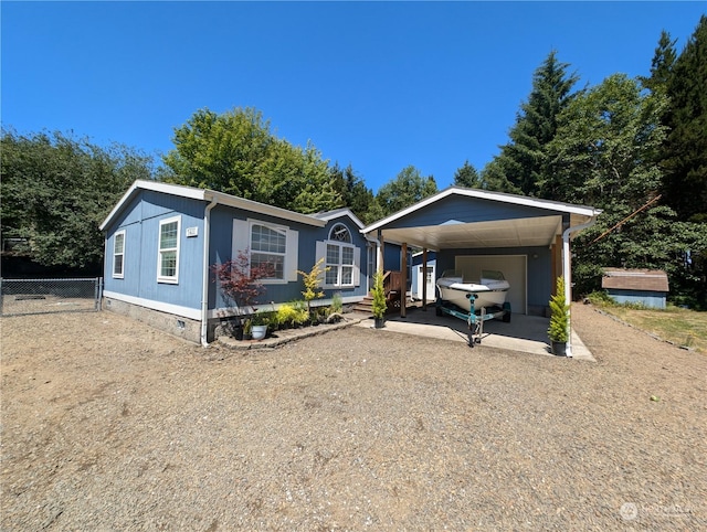 manufactured / mobile home with a carport