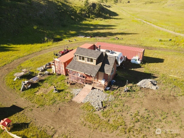 aerial view with a rural view