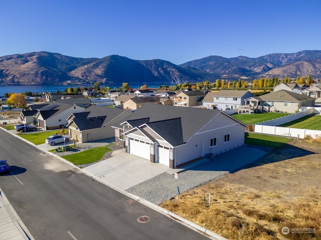 aerial view featuring a mountain view