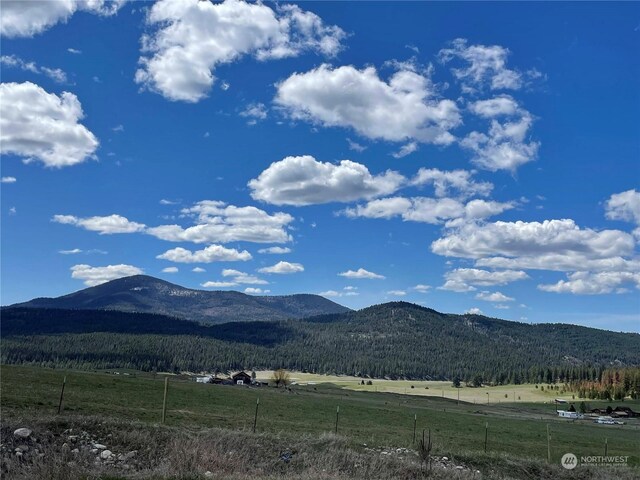 mountain view featuring a rural view