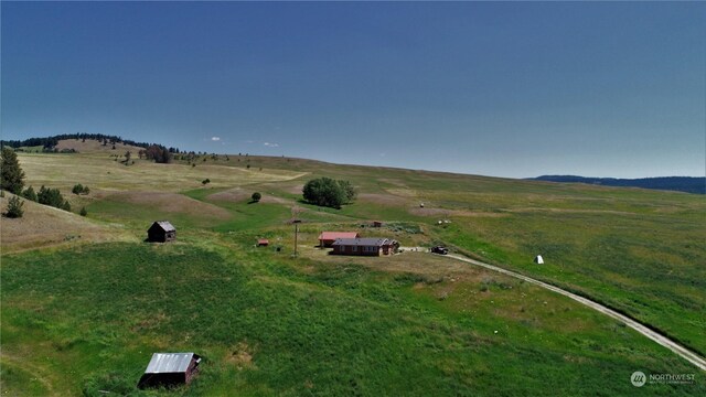 aerial view featuring a rural view