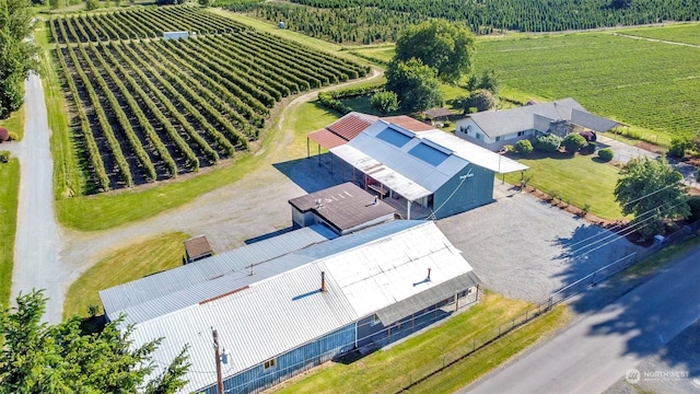 aerial view featuring a rural view