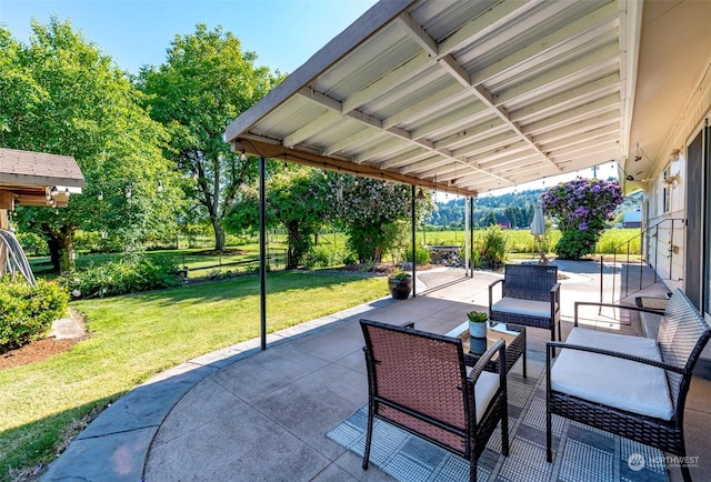 view of patio featuring an outdoor hangout area