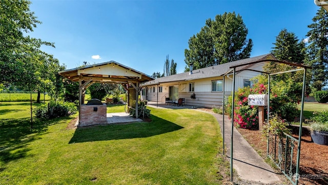 view of yard with a gazebo