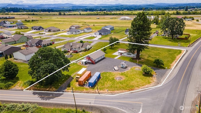 bird's eye view with a mountain view