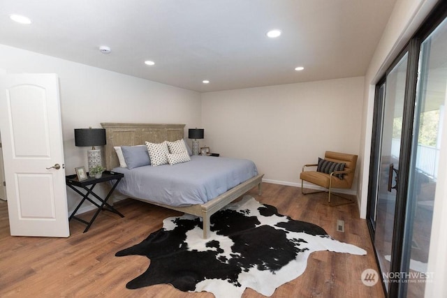 bedroom featuring wood-type flooring