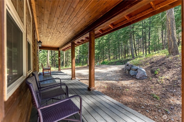 wooden deck with a porch