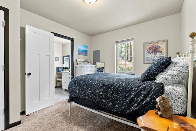 bedroom featuring carpet flooring