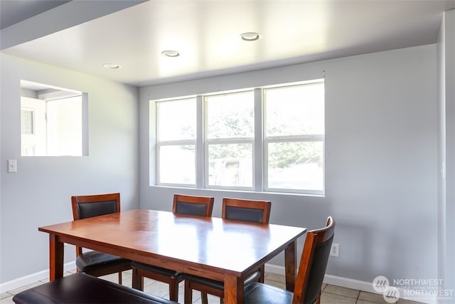 view of tiled dining area