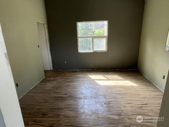 empty room featuring wood-type flooring