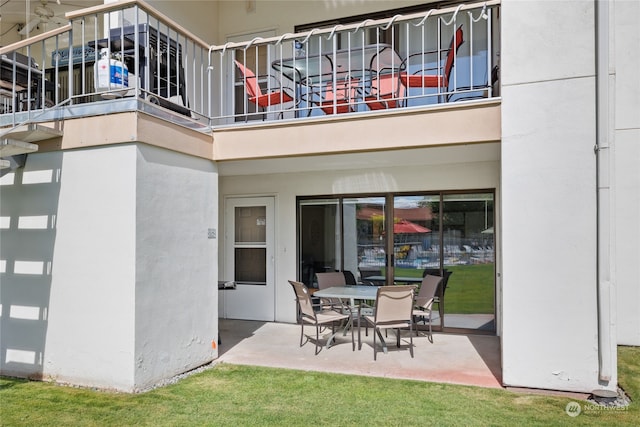 view of patio / terrace featuring a balcony