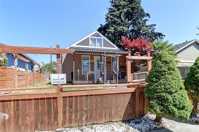 exterior space with covered porch