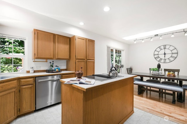 kitchen with a center island and stainless steel appliances