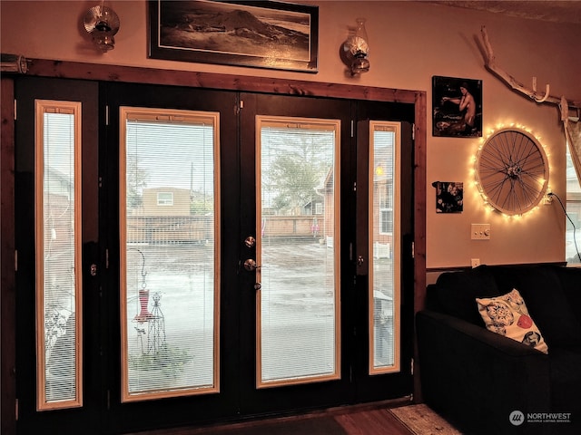 interior space with hardwood / wood-style floors