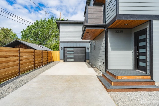 view of garage