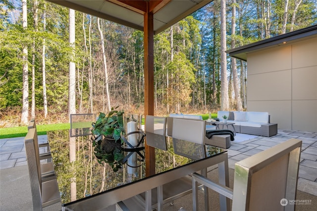 view of patio featuring an outdoor living space