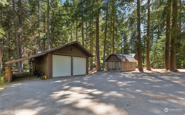 view of garage