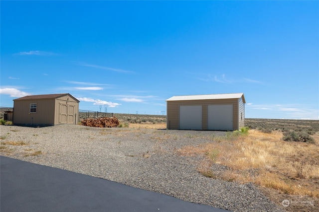 exterior space with a garage