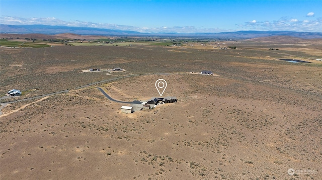 drone / aerial view with a mountain view