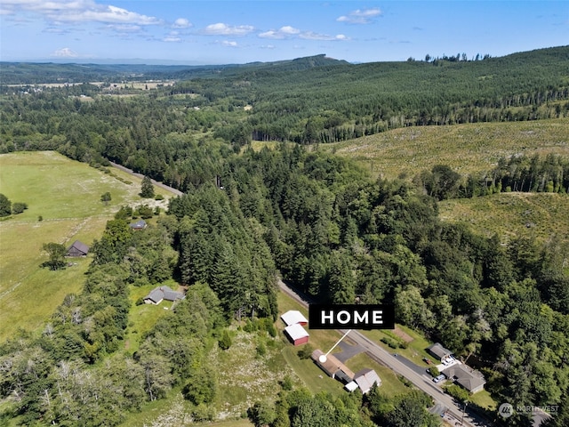 aerial view featuring a mountain view