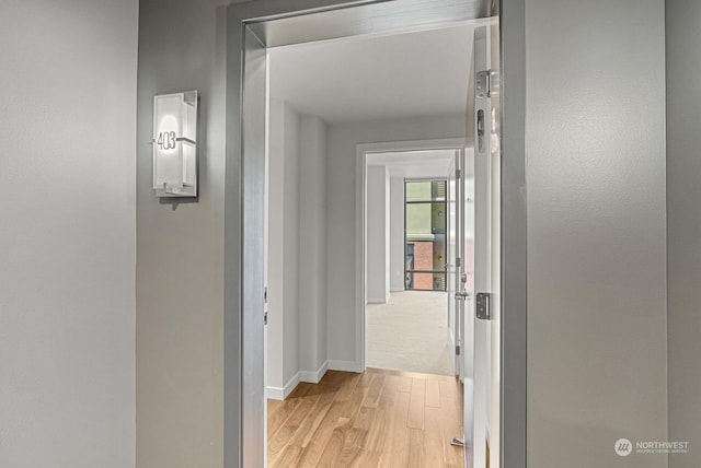 hallway featuring light hardwood / wood-style floors