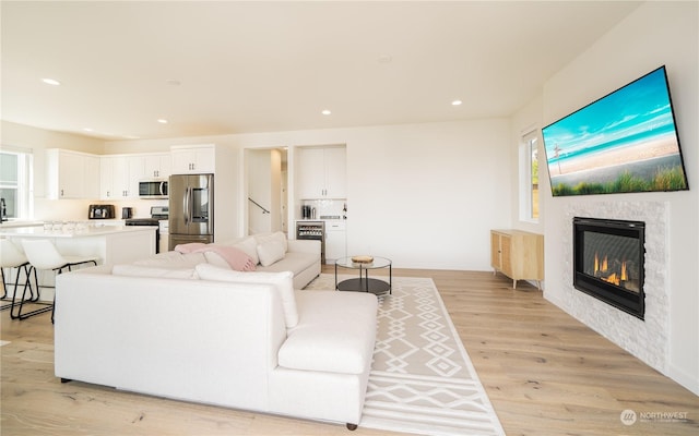 living room featuring light hardwood / wood-style floors