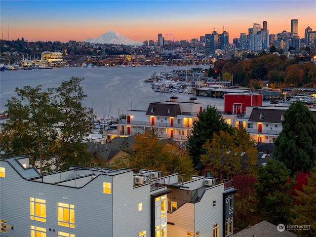 view of city featuring a water view