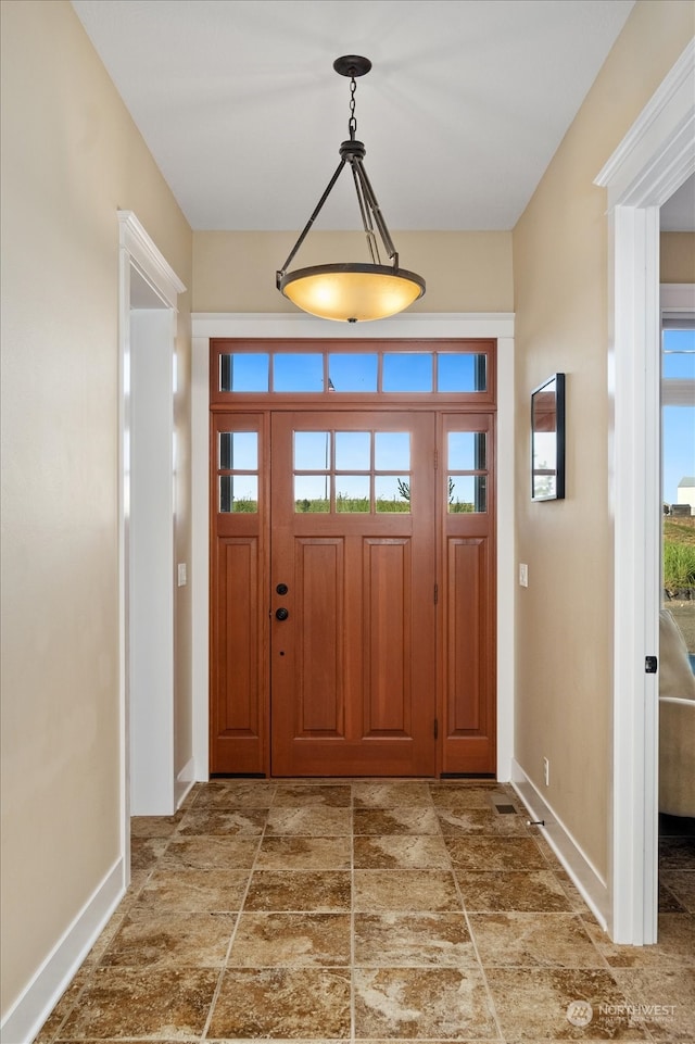 view of tiled foyer