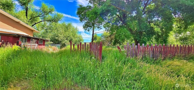 view of yard with fence