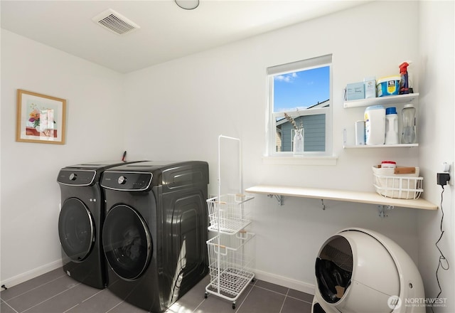 4429 Hibiscus Cir SW, Port Orchard, WA 98367 - washroom with washing machine and clothes dryer, tile patterned floors, and baseboards