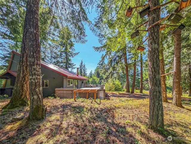 252 Snyder Rd, Packwood, WA 98361 - view of yard featuring a deck